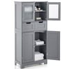 Tall Bathroom Storage Cabinet Freestanding Organizer Cabinet Adjustable Shelves
