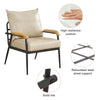 PU Single Sofa Wood Arm Metal Frame Comfort Save Space Office Home Hotel Lounge