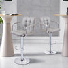 Bar Stools Set of 2 PU Leather Swivel Height Adjustable Bar Chairs With Backrest