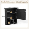 Wall-mounted Bathroom Cabinet Storage Organizer w/Mirror Doors-Black