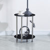 2 Tier Black Tempered Glass Side End Table Storage Shelf Stainless Steel Tubes