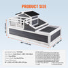 Uimoso Tortoise Habitat Wooden Tortoise House Indoor/Outdoor 3-Room 44x25.6x24in