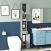 Bathroom Tall Cabinet Slim Freestanding Storage Organizer Cupboard With 2 Doors