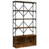 Bookcase Smoked Oak 100x26x180 Engineered Wood and Metal T7O9