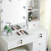 Vanity Set Makeup Table with Lighted Mirror Dressing Table 6Drawer Dresser Desk