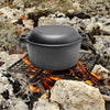 Large Camping Stew Dutch Oven Stockpot Campfire Seasoned Pot with Lid Handle NEW
