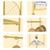 Metal Corner Coat Rack Clothes Rail Hall Tree Hanger Hook w Storage Shelf
