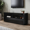 High Gloss Black TV Stand Cabinet Unit 2 Door Sideboard with LED Lights 120cm