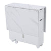 Mobile Drop Leaf Table Folding Dining Table w/ 1 Drawer Cabinet Storage Shelves