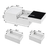 Coffee Table Black White High Gloss Top Large Storage Drawers Home Office Study