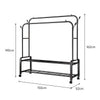 Metal Clothes Rail Double Pole Coat Rack Garment Rack Hanger Shoes Storage Shelf
