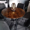 Small Round Dining Table for 4 People Metal Legs Industrial Kitchen Table 80cm