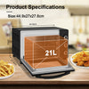 21L Mini Oven w/ Adjustable Temperature Timer Toaster Pizza Tabletop Oven 1280W