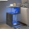 Small Side Table With Storage LED High Gloss Sofa End Coffee Table Living Room