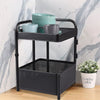 Mobile Metal Kitchen Rotating Storage Trolley Cart Utility Vegetable Shelf Rack