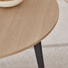 Koko Oak Wood Effect 100cm Round Dining Table Black Legs Scandi Compact