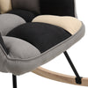 Upholstered Patchwork Fabric Rocking Chair Relaxing Rocker Armchair Lounge Seat