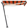 Manual Retractable Awning with LED 350x250 cm Orange and Brown
