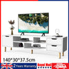 Modern TV Stand with 1 Door and 4 Shelves 2 Drawers Wood Entertainment Nckspafqf