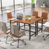 Computer Workstation Rolling Writing Study Desk On Wheels-Teak