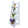 4 Tier Ladder Shelf Storage Shelving Unit Wooden Bookcase Plant Display Stand