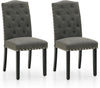 Set of 2 Dining Chairs Nailhead Trim Solid Wood Legs Dining Room Kitchen Chairs