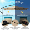 303 cm Patio Solar-Lighted 112 LED Cantilever Offset Umbrella W/ Crank Tilt