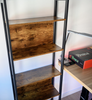 Tall Industrial Bookcase Vintage Display Unit Rustic Slim Storage Shelf Cabinet