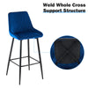 2X Multicolor Velvet Metal Leg Bar Stools Breakfast Stool Kitchen Pub Chair