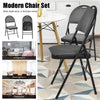 4 PCS Portable Folding Chairs Double Hinged Fabric Dining Chairs W/Footrest