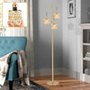 160cm Tall 3-Head Floor Lamp Light Standing Metal Crystal Shade Home Office Lamp