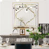 Golden Edging Silver Wall Mirror Floating Accent Mirror Bling Crystals Embedded