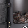Black Electric Fireplace Log Burning Flame Stove Fire Heater Thermal Wood 1800W