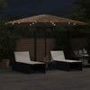 Garden Parasol with LEDs and Steel Brown 388x388x248 D7G7