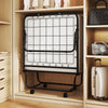 Folding Bed Frame with Mattress-White