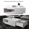 Modern High Gloss Rectangular Coffee Table Tea Table Storage Living Room(White)