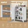 Bathroom Floor Storage Cabinet Free Standing Storage Organizer-White