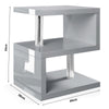 High Gloss Side Coffee Table 2 Tier Bedside End Table With LED Light Living Room