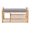 Hallway Shoe Cabinet Bench Storage Shoe Rack Slatted Unit Cushion Padded Seat UK