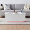 High Gloss Coffee Table Lift Up With StorageSofa End Table LED Light Modern