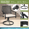 Costway 2 Piece Outdoor Swivel Chair Patio Bistro Dining Chair Set w/Cushion