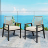 2x Patio Chair Rattan Chair Dining Chair Garden Furniture Wicker Chair W/Cushion