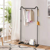 Black Metal Clothes Rail Rack Garment Stand Corner Open Wardrobe with Shelf