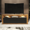 TV Unit 160cm I Sideboard Cabinet I TV Stand I Black Matt Doors I Free LED