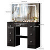 Crystal handle Dressing Table with 7Drawers Makeup Desk Vanity Table LED Mirrow