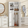 Bedroom Closet Storage Cabinet Wooden Utility Organizer w/Doors-White