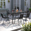 Garden Bistro Furniture Table Rattan Chairs Variable Shape with Umbrella Hole
