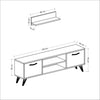 Horus TV Stand Cabinet 120cm Finished in White & Walnut With Floating Shelve