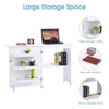 Folding Sewing Table 2 IN 1 Rolling Craft Table Desk Workstation-White