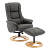 The Mandalay Swivel Recliner Chair & Footstool in Cinder Genuine Leather